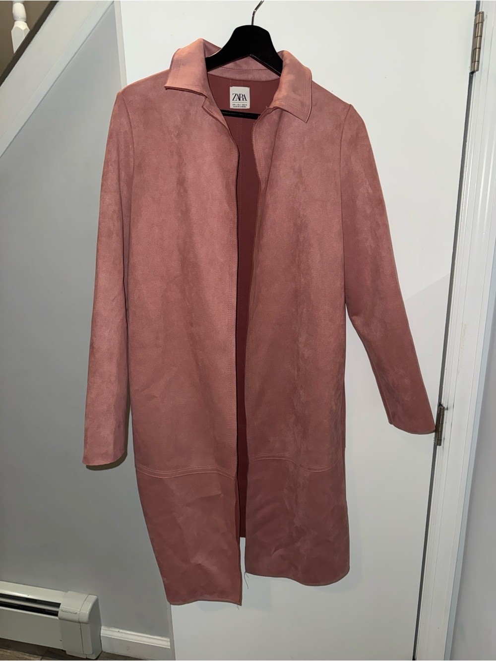 Zara Rose Suede-Look Long Trench Coat